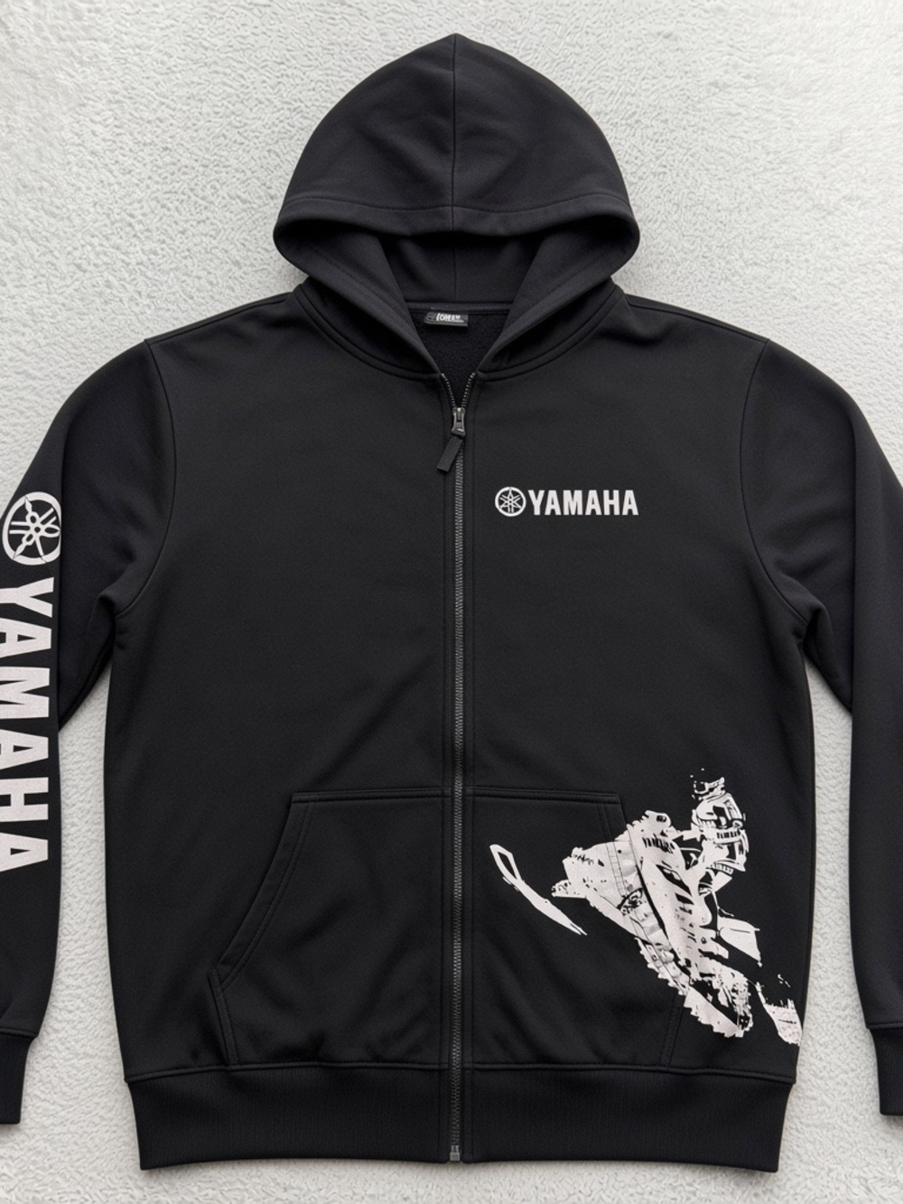 Yamaha Black Zip Front Hoodie